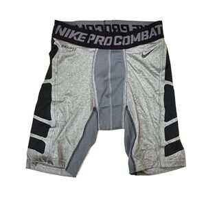Nike Pro Combat Gray and Black Compression Shorts